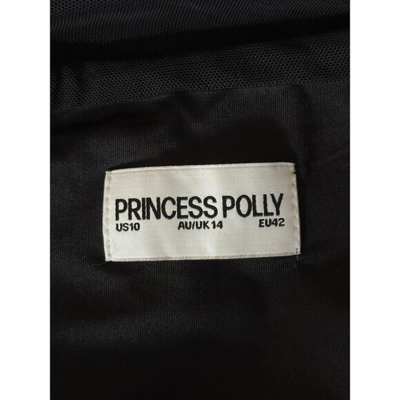 Princess Polly Charvi Sheer long sleeve ruched minidress size 10 - Picture 8 of 9